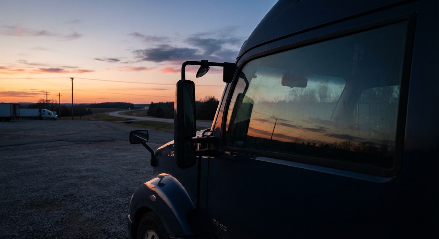 A professional truck driver beside a tractor