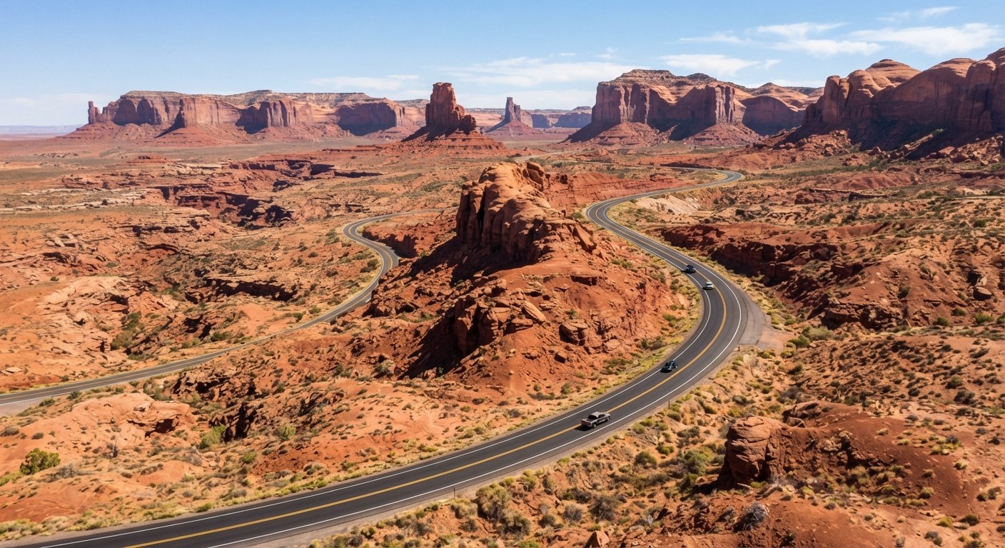 Highway through open country